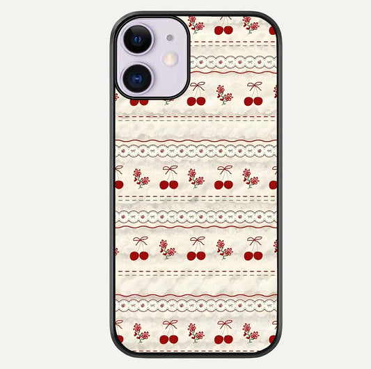 Cherry Bloom Charm Glass Case For iPhone 11 by Custom World