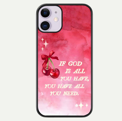 Cherry Quote Glass Case For iPhone 11 by Custom World