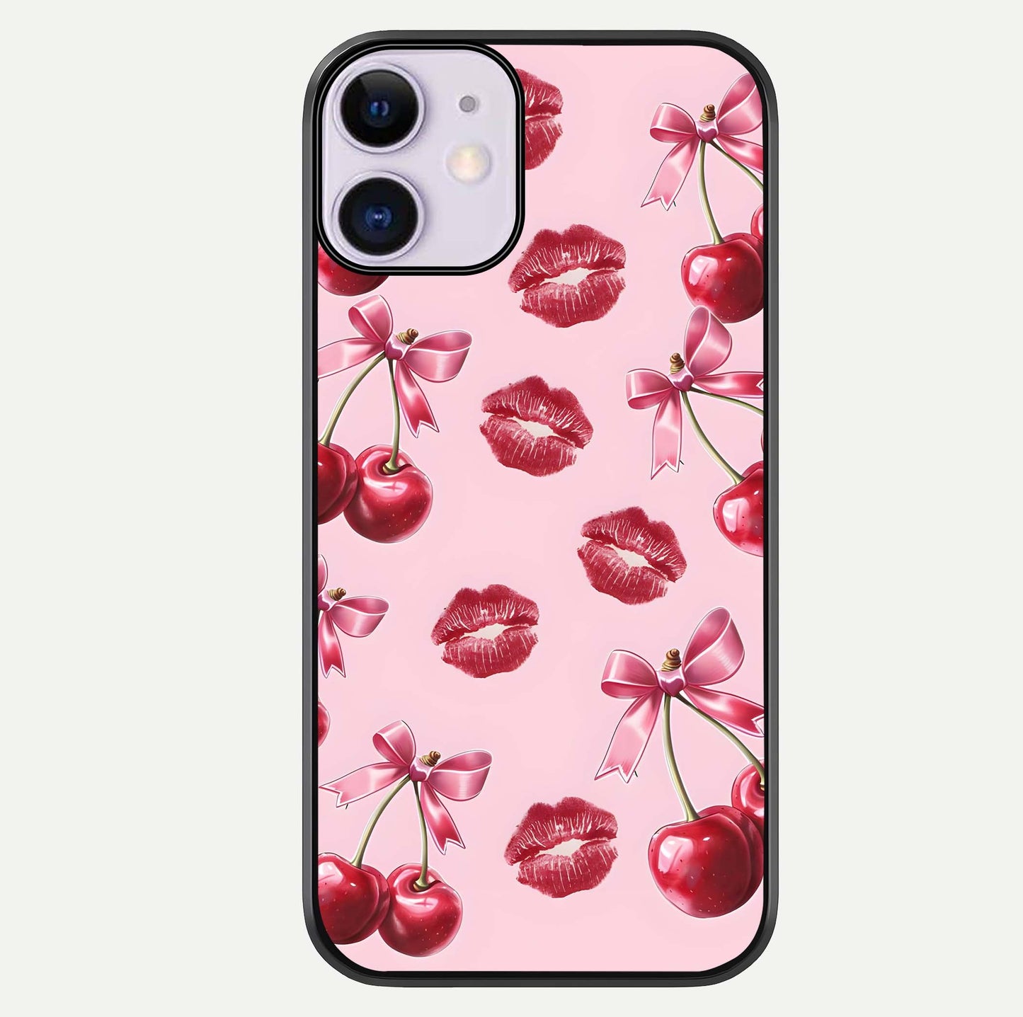 Cherry With Lips Glass Case For iPhone 11 by Custom World