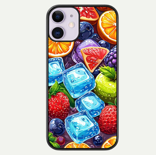 Colorful Fruits With Ice Glass Case For iPhone 11 by Custom World