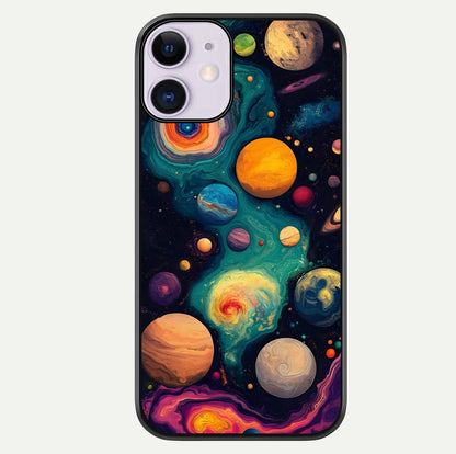 Cosmic Planet Journey Glass Case For iPhone 11 by Custom World