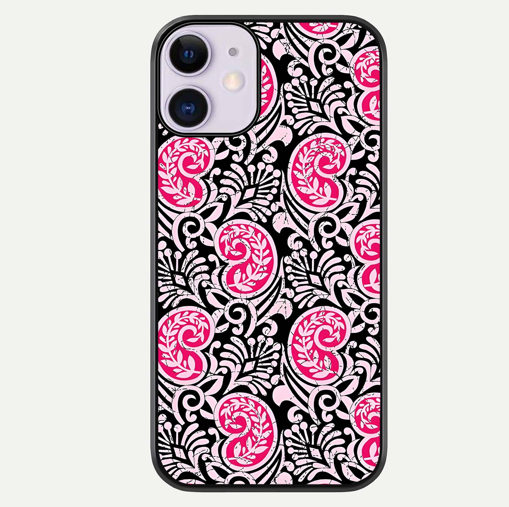 Crimson Paisley Charm Glass Case For iPhone 11 by Custom World