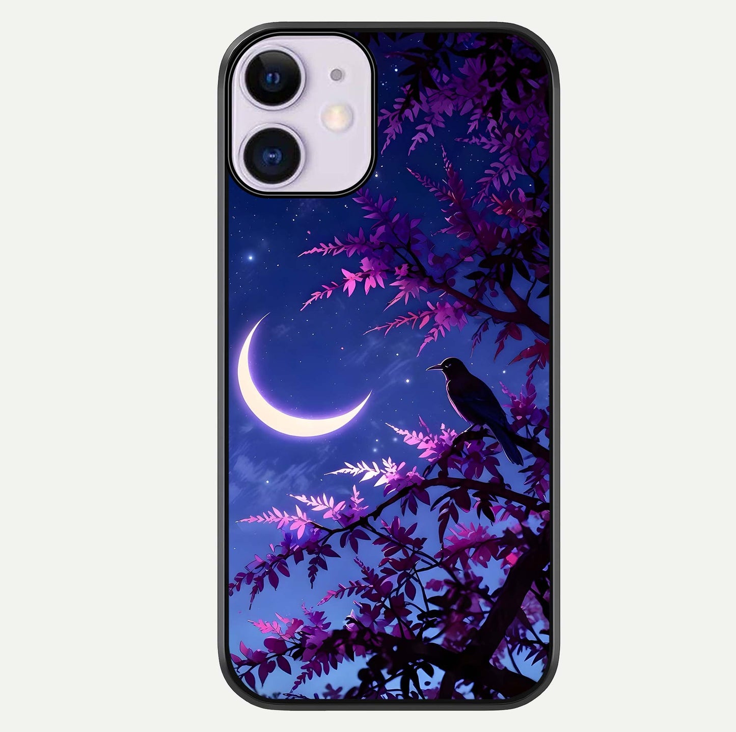 Crow & Moon Scenery Glass Case For iPhone 11 by Custom World