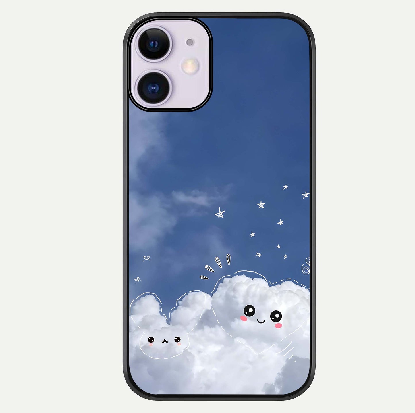 Cute Blossom Cloud Glass Case For iPhone 11 by Custom World