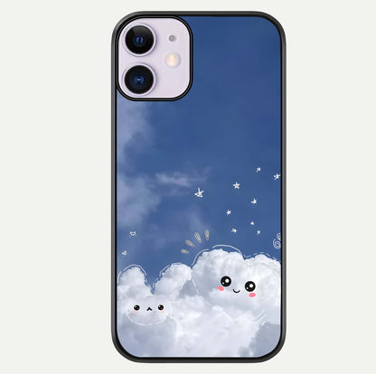 Cute Blossom Cloud Glass Case For iPhone 11 by Custom World