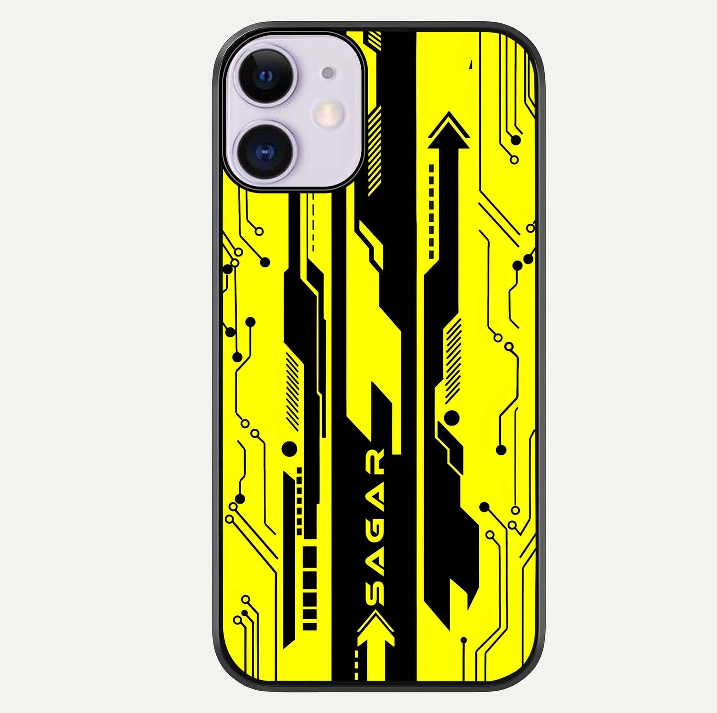 Electric Pulse CYBERPUNK Custom Name Glass Case For iPhone 11 by Custom World