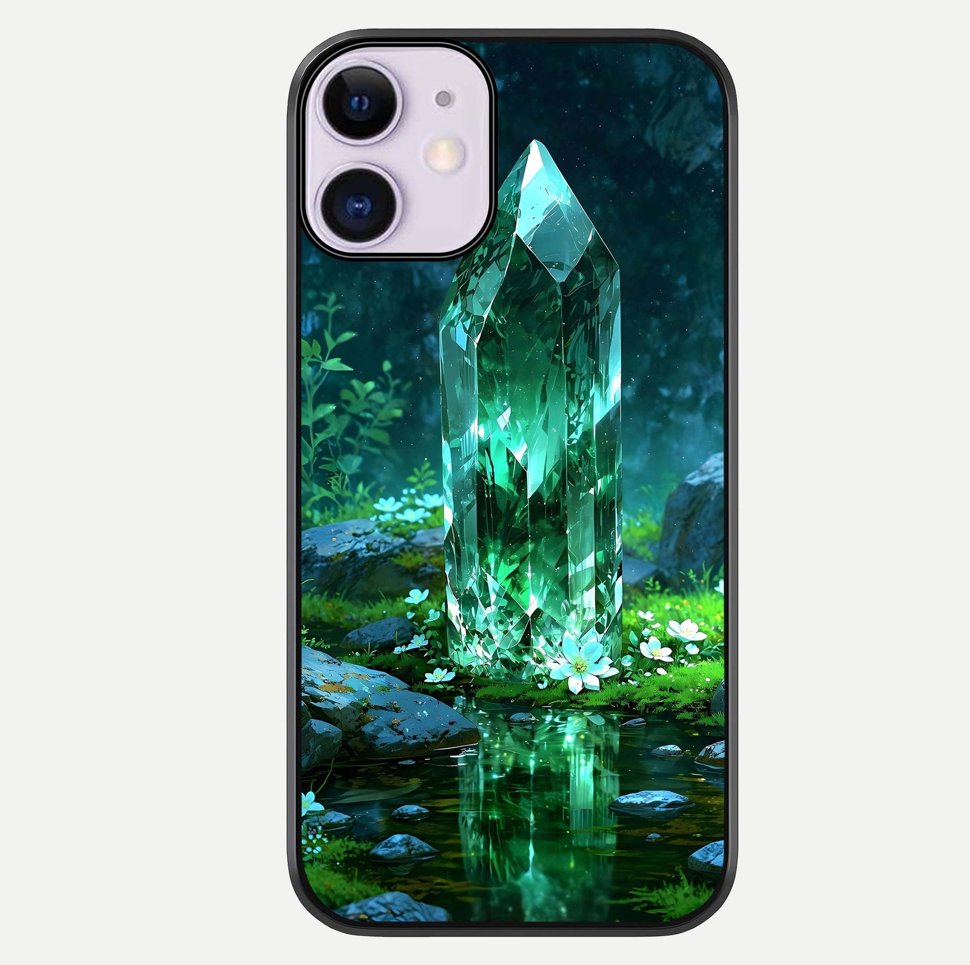 Emerald Light Crystal Glass Case For iPhone 11 by Custom World