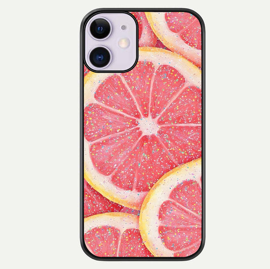 Glitter Grapefruit Glass Case For iPhone 11 by Custom World