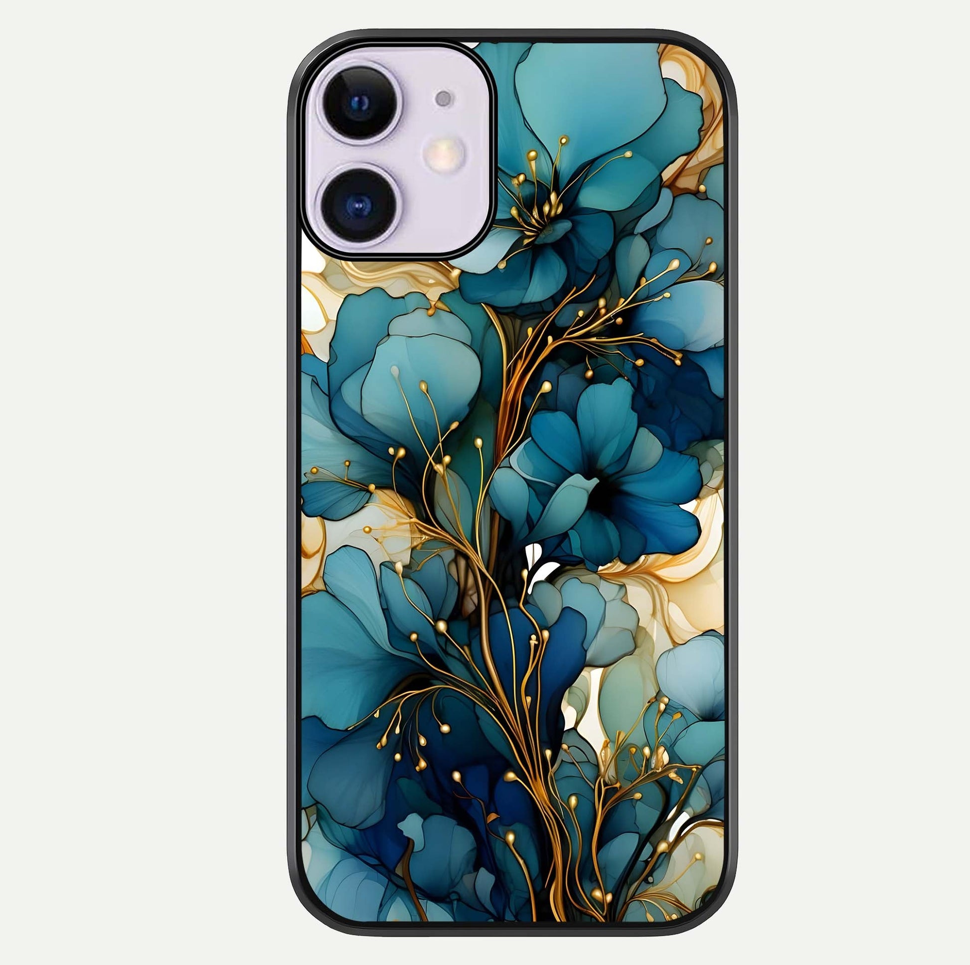 Golden Bloom Symphony Glass Case For iPhone 11 by Custom World