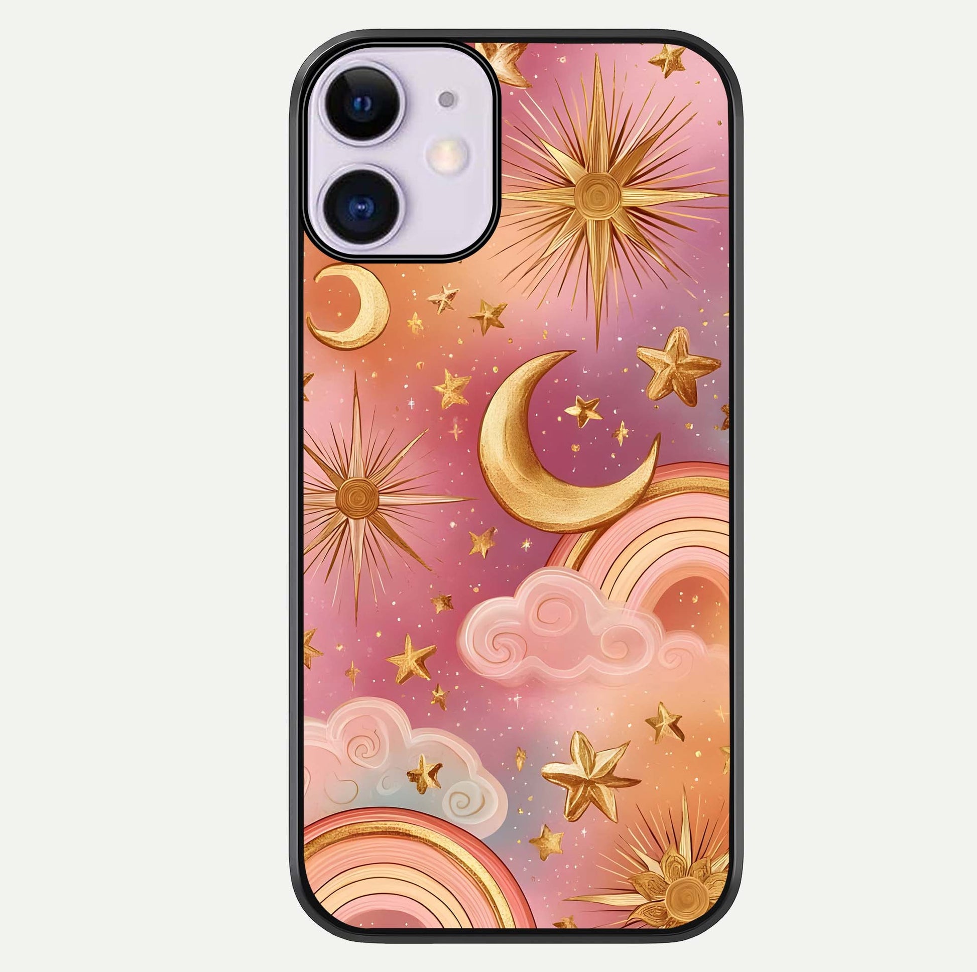 Golden Celestial Dreams Glass Case For iPhone 11 by Custom World