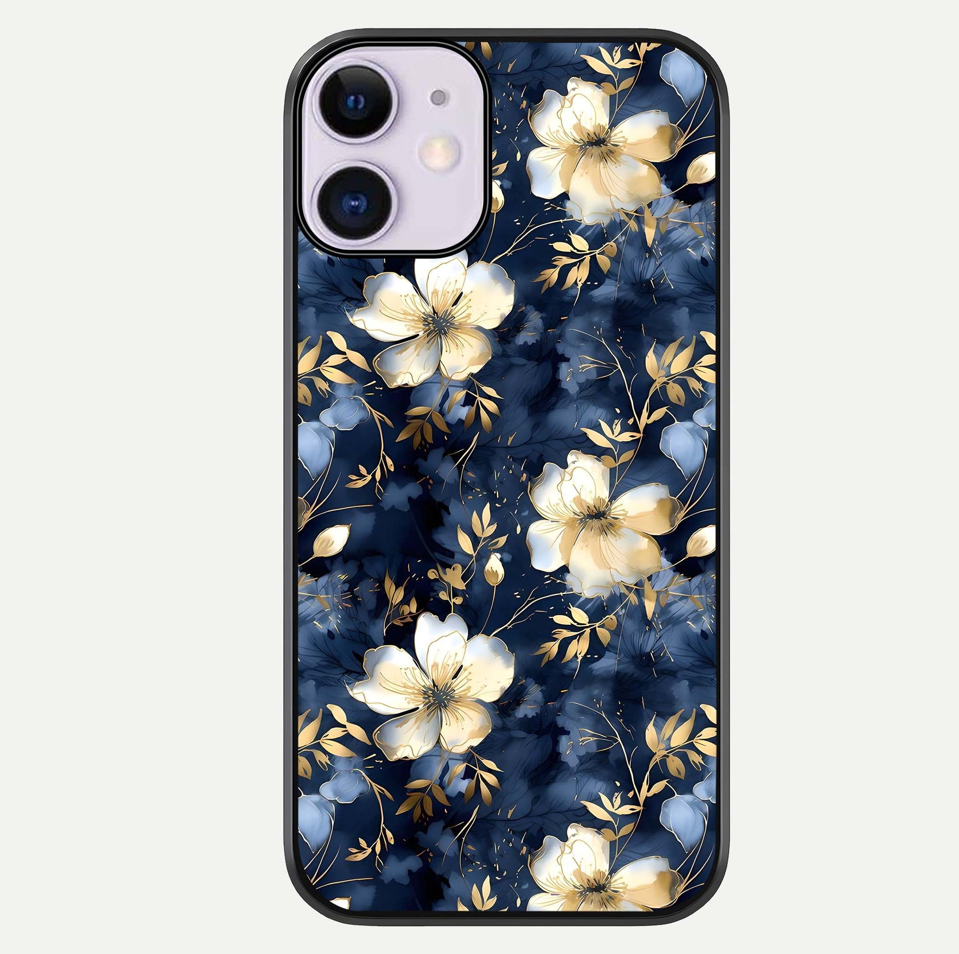 Golden Midnight Bloom Glass Case For iPhone 11 by Custom World