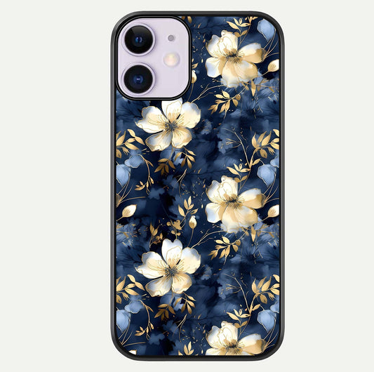 Golden Midnight Bloom Glass Case For iPhone 11 by Custom World