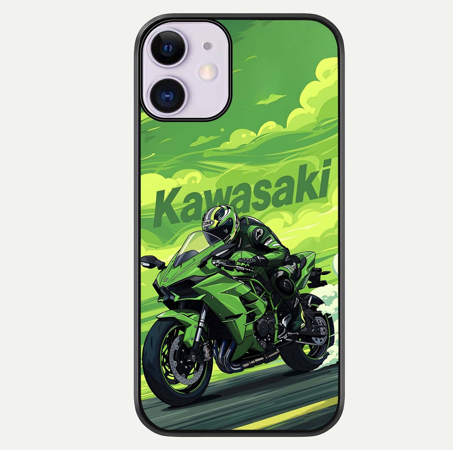 Green Kawasaki Glass Case For iPhone 11 by Custom World