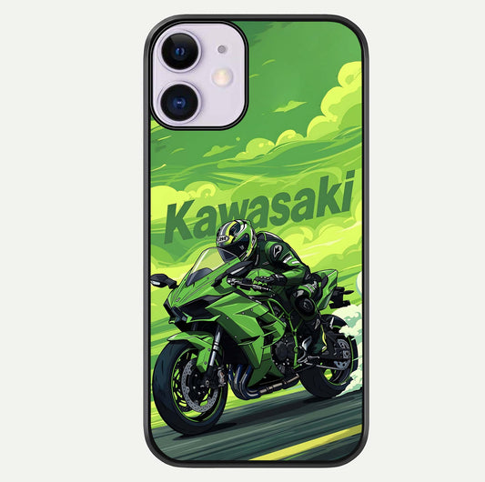 Green Kawasaki Glass Case For iPhone 11 by Custom World