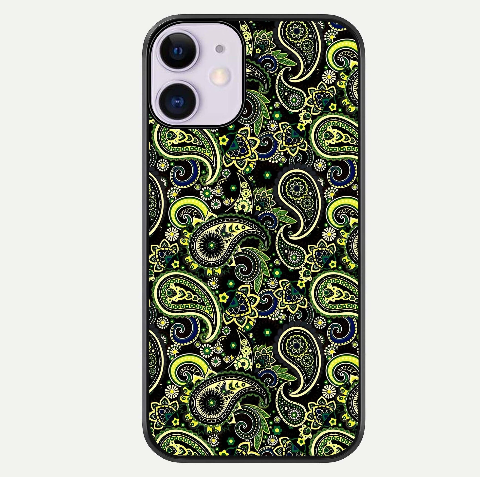 Green Mandala Pattern Glass Case For iPhone 11 by Custom World