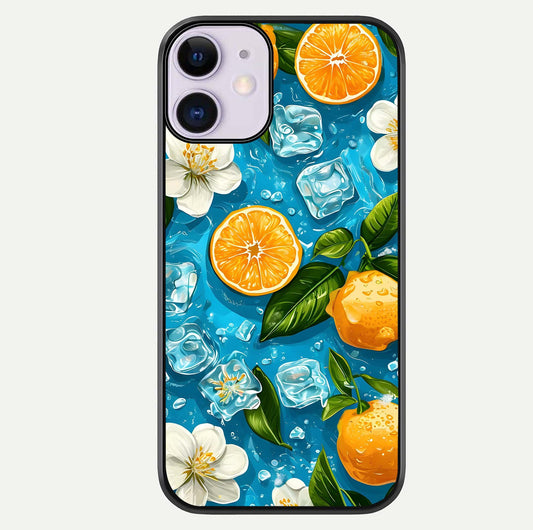 Ice Cube With Orange Glass Case For iPhone 11 by Custom World
