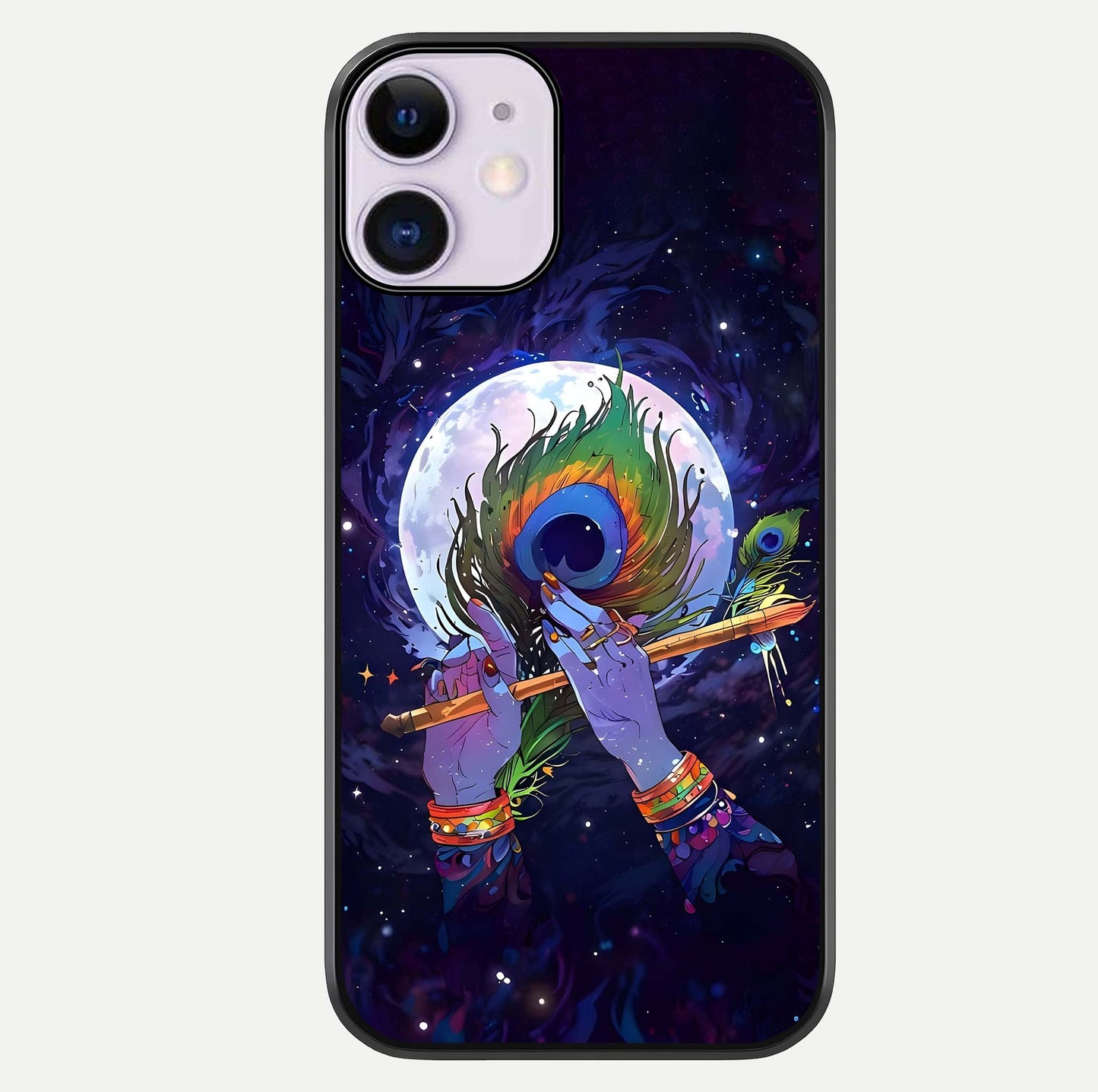 Krishna Hands Art Glass Case For iPhone 11 by Custom World