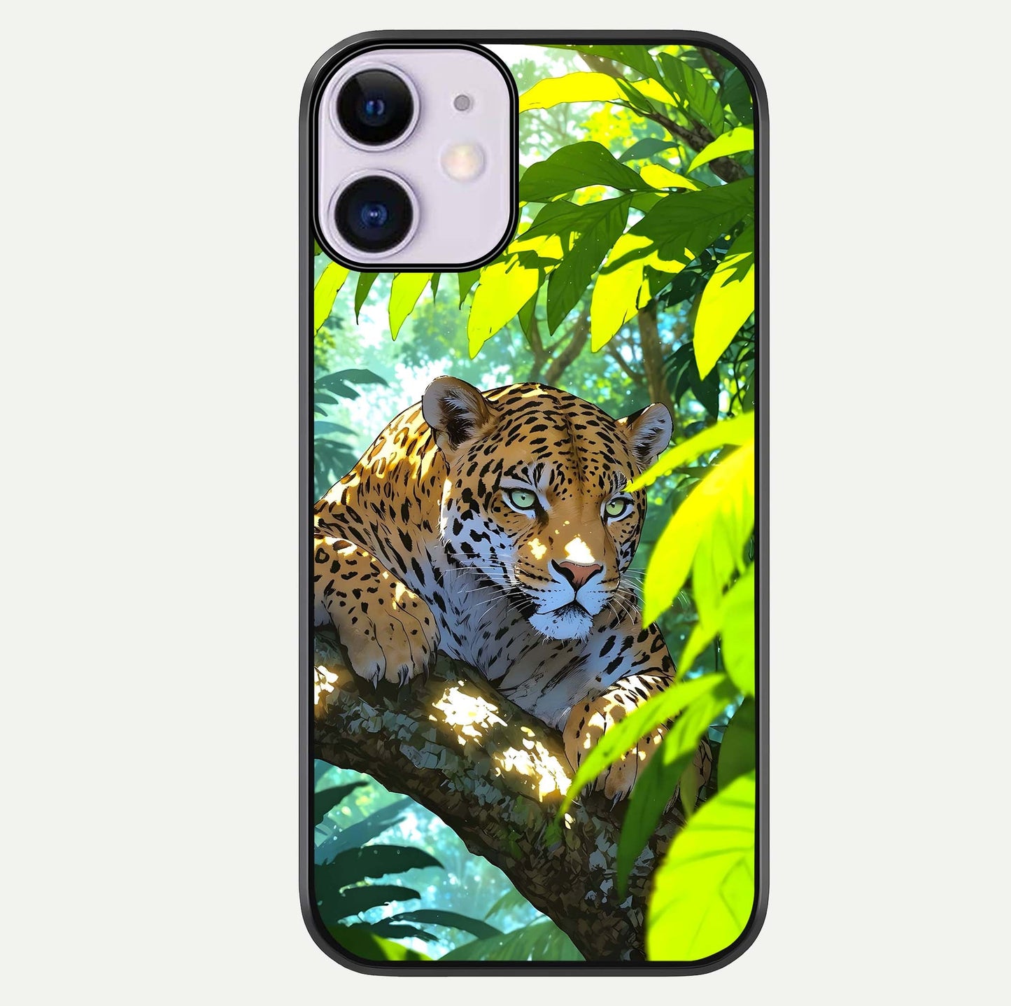 Leopard In Jungle Glass Case For iPhone 11 by Custom World
