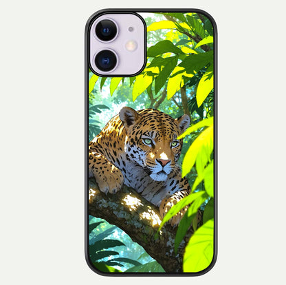 Leopard In Jungle Glass Case For iPhone 11 by Custom World
