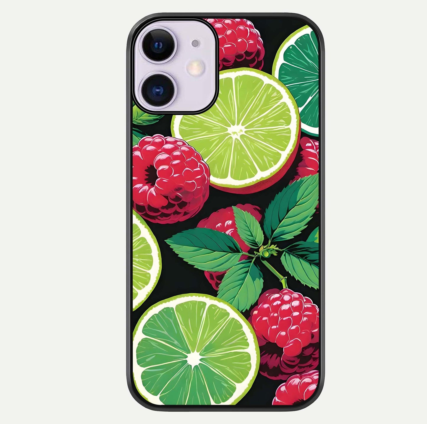 Lime & Raspberry Pattern Glass Case For iPhone 11 by Custom World