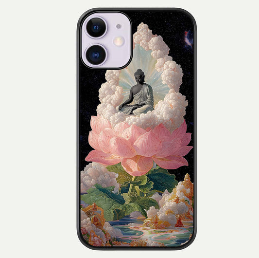 Lotus Divine Peace Glass Case For iPhone 11 by Custom World