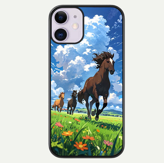 Majestic Horses Galloping Glass Case For iPhone 11 by Custom World