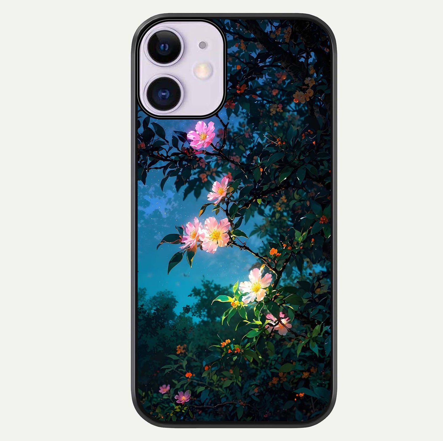 Midnight Bloom Glow Glass Case For iPhone 11 by Custom World