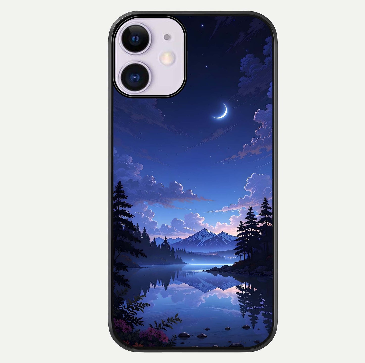 Midnight Lake Peace Glass Case For iPhone 11 by Custom World