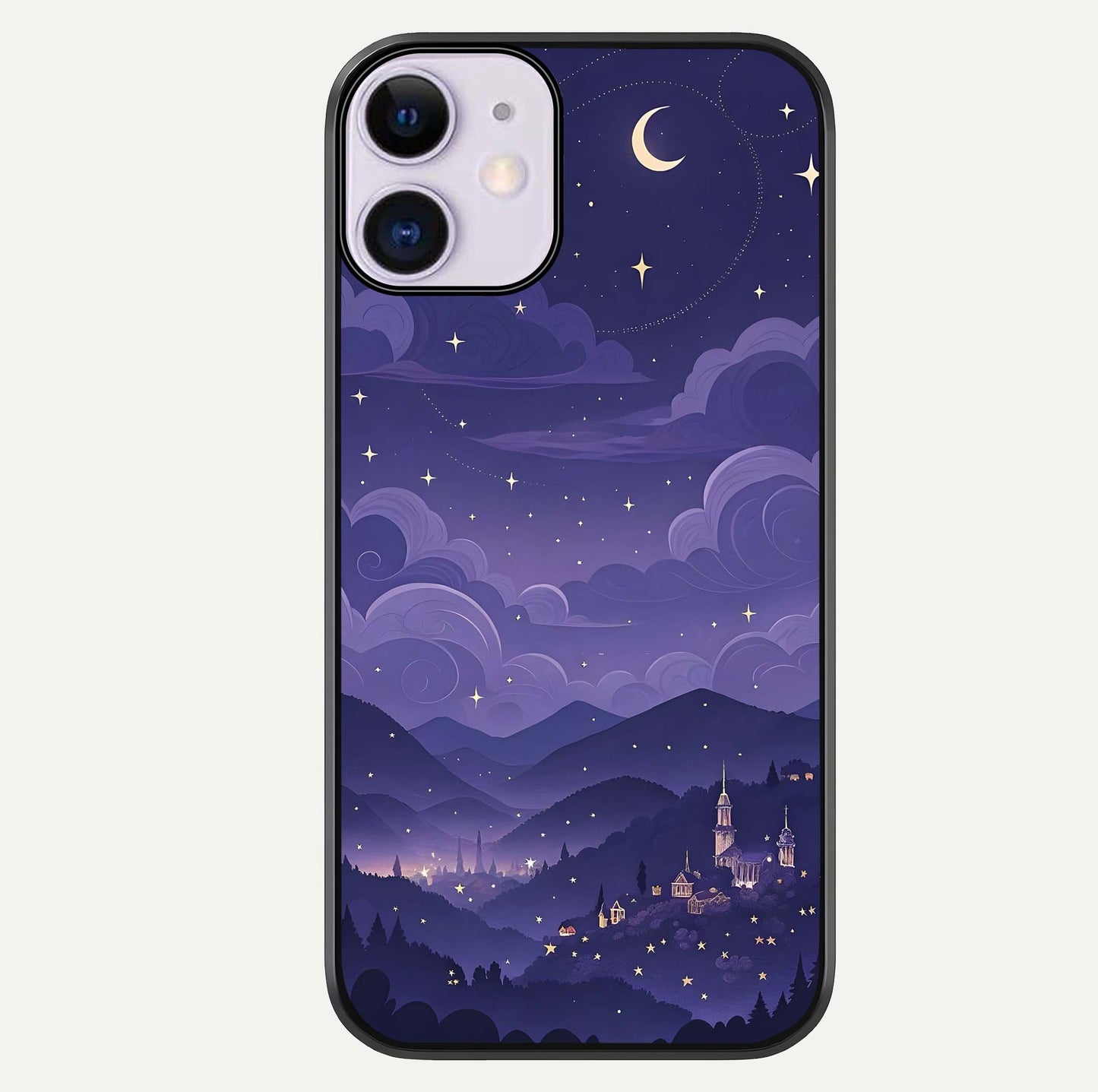 Minimal Night View Glass Case For iPhone 11 by Custom World