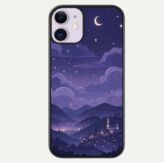 Minimal Night View Glass Case For iPhone 11 by Custom World