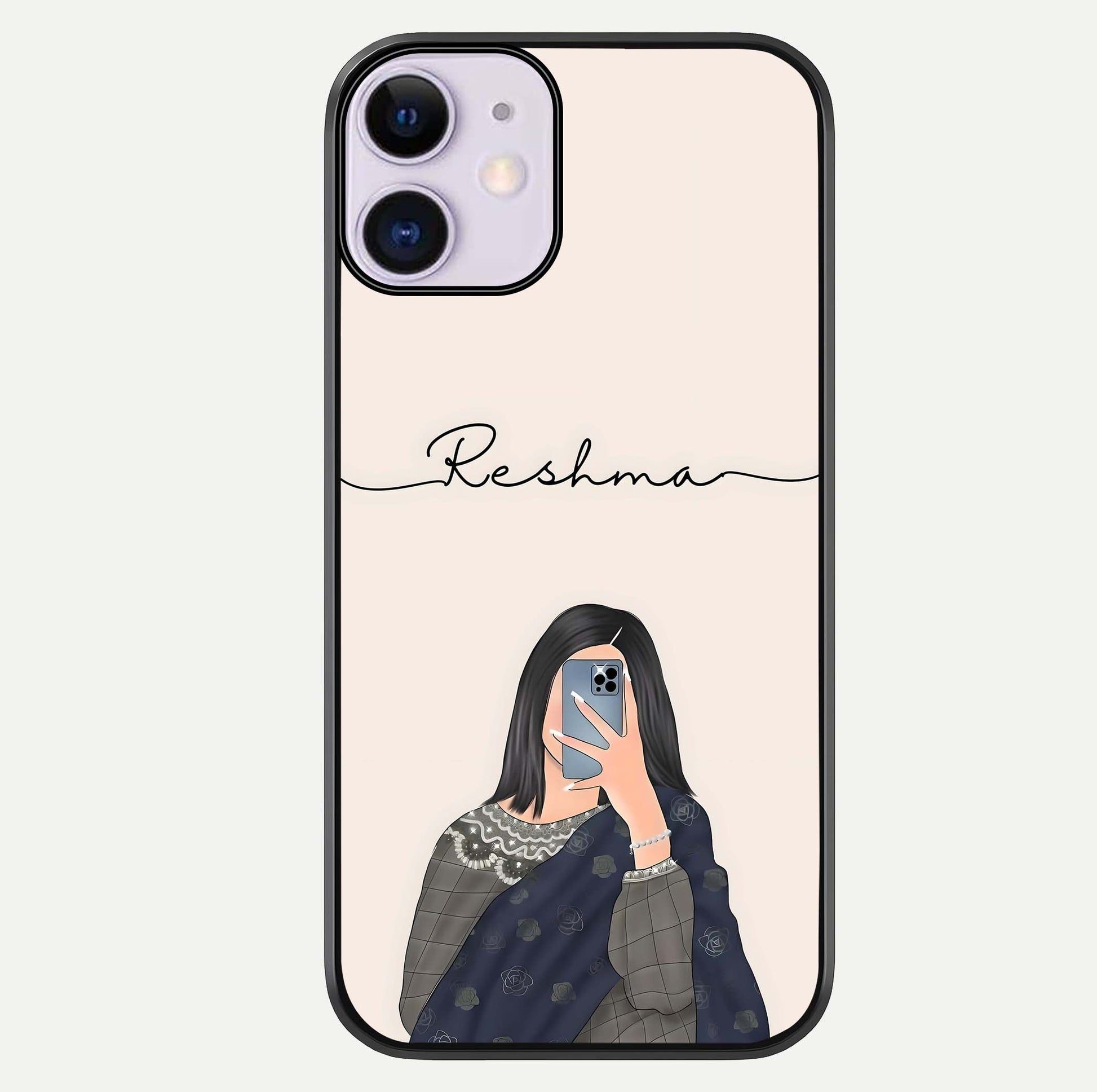 Mirror Mood Muse With Custom Name Glass Case For iPhone 11 by Custom World
