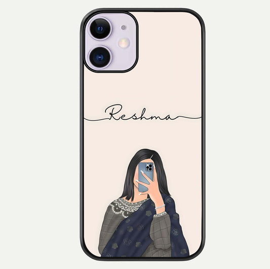 Mirror Mood Muse With Custom Name Glass Case For iPhone 11 by Custom World
