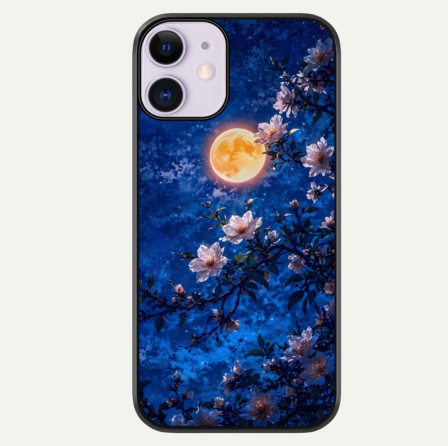 Moonlit Blossoms Night Glass Case For iPhone 11 by Custom World
