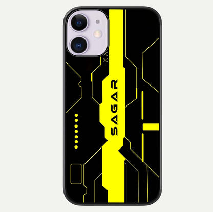 Neon CYBERPUNK Custom Name Glass Case For iPhone 11 by Custom World