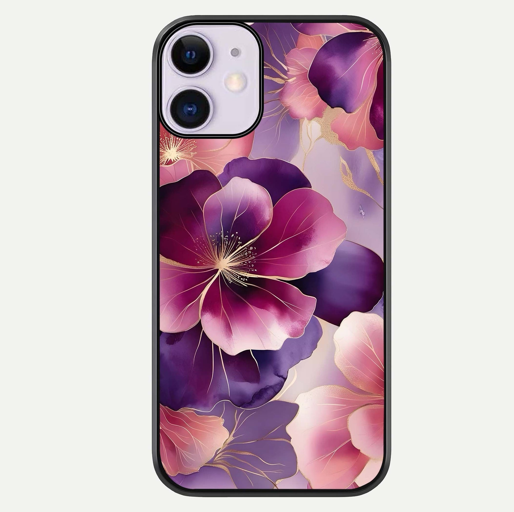 Pink Bouquet Florals Glass Case For iPhone 11 by Custom World