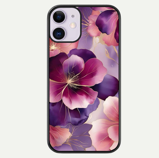 Pink Bouquet Florals Glass Case For iPhone 11 by Custom World