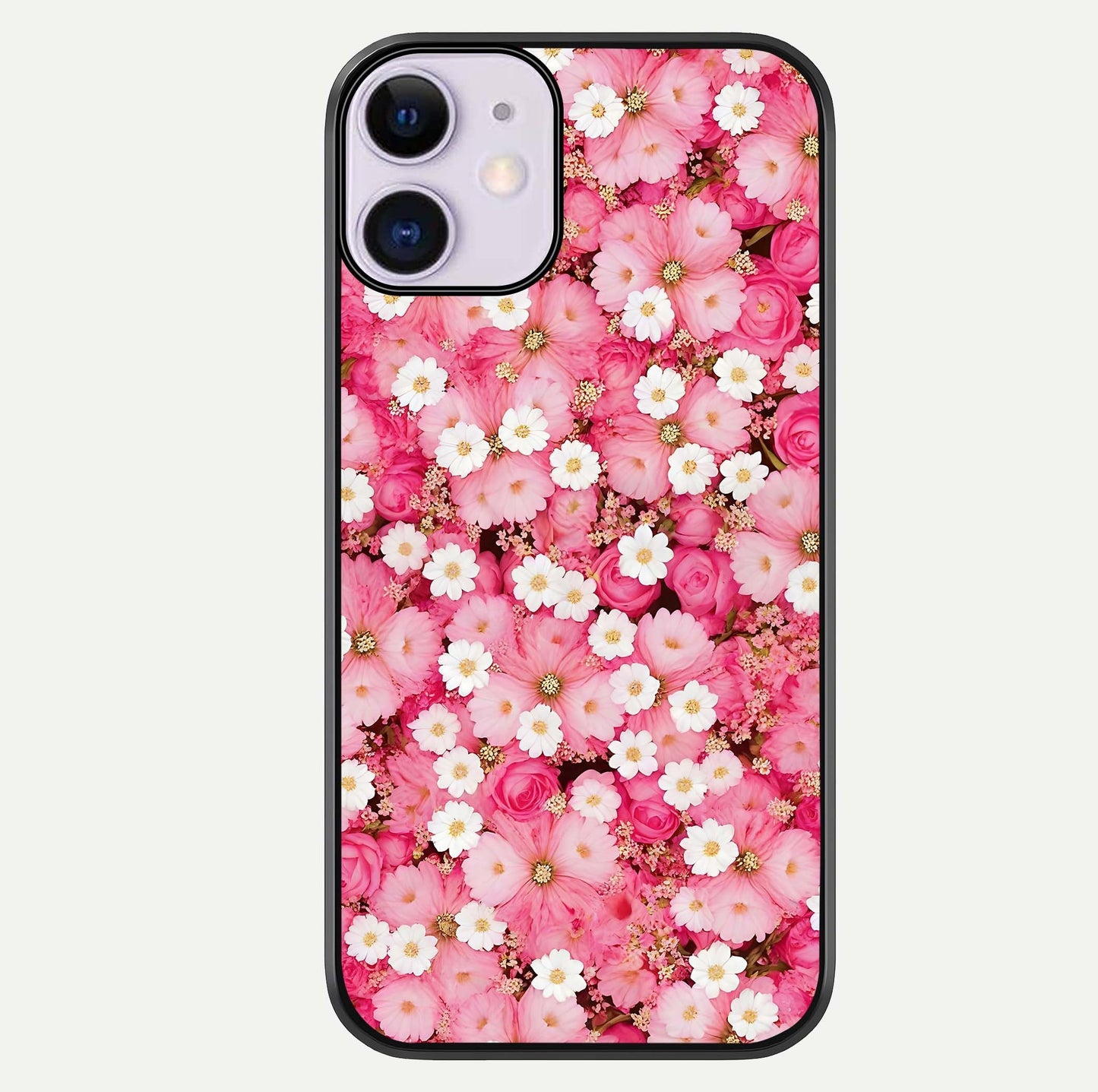 Pink Daisy Bliss Glass Case For iPhone 11 by Custom World