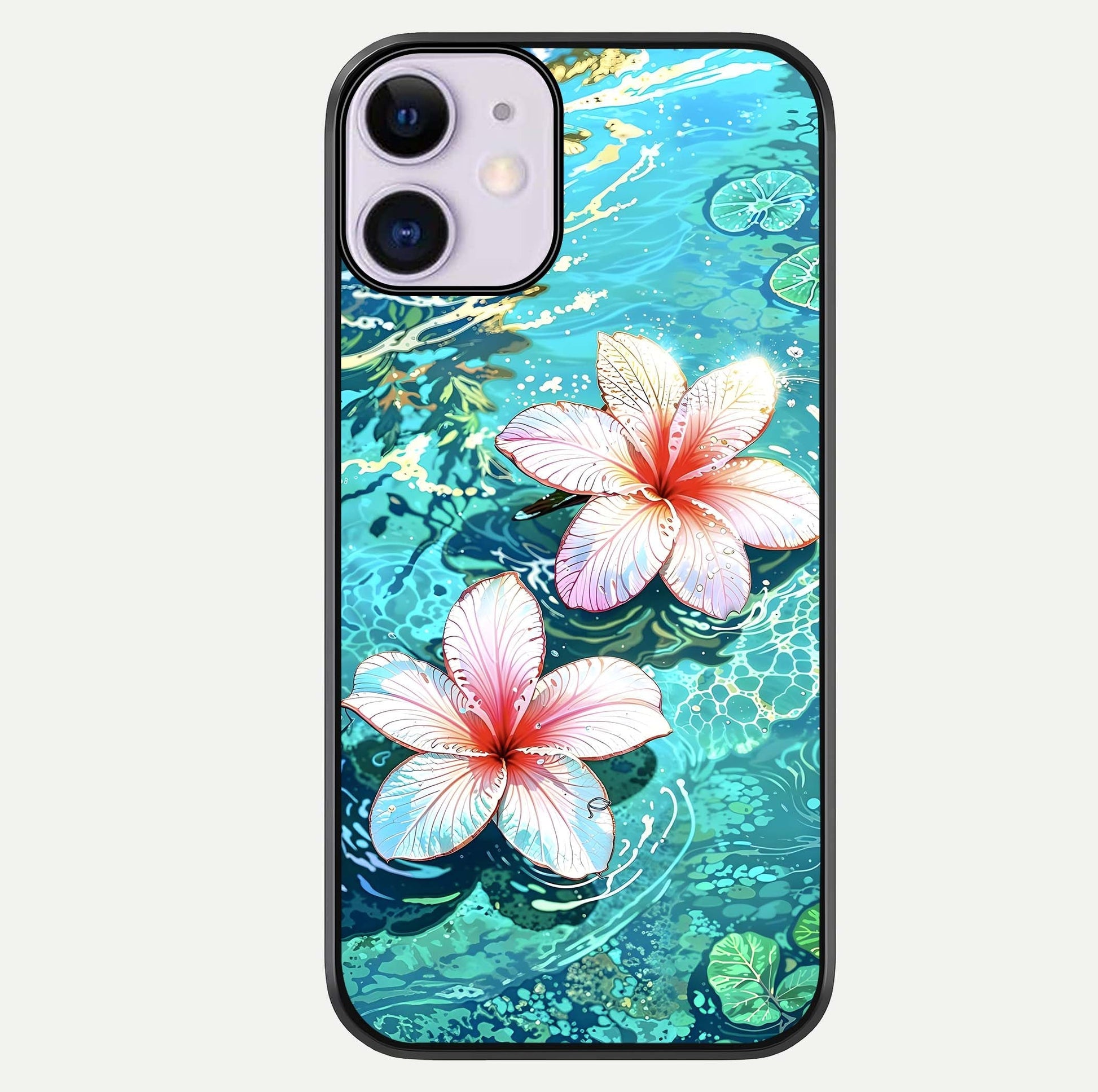 Pink Flowers in Water Glass Case For iPhone 11 by Custom World
