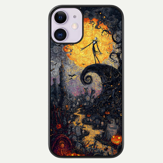Pumpkin Moon Night Glass Case For iPhone 11 by Custom World