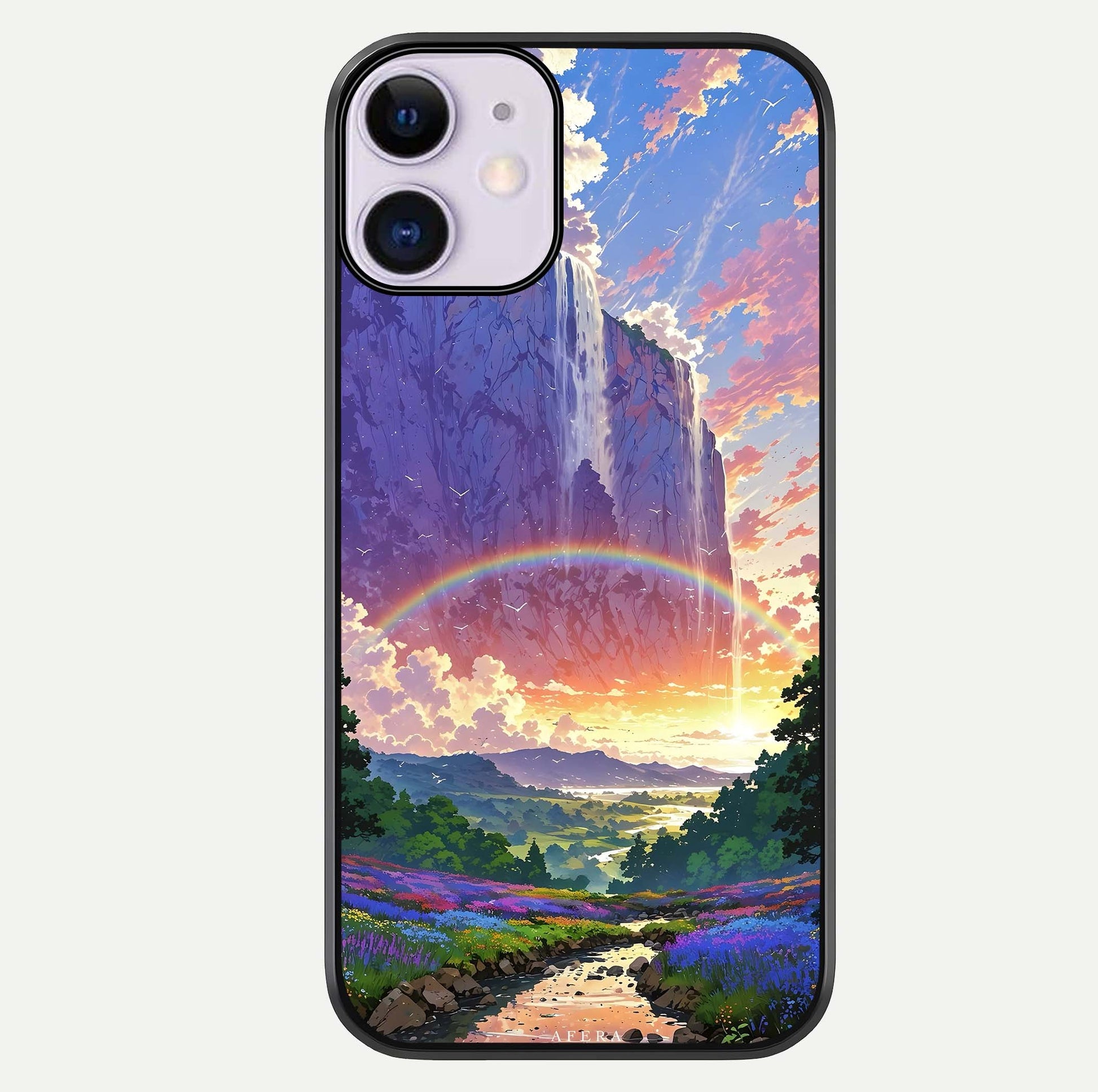 Rainbow Valley Dream Glass Case For iPhone 16 Pro by Custom World