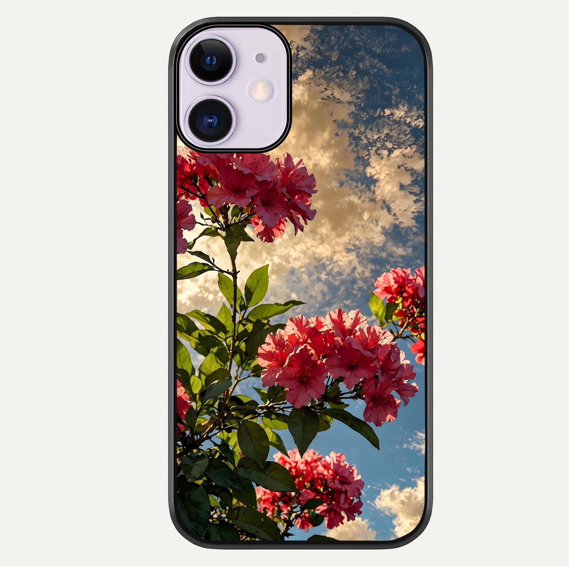 Red Bloom Skies Glass Case For iPhone 11 by Custom World
