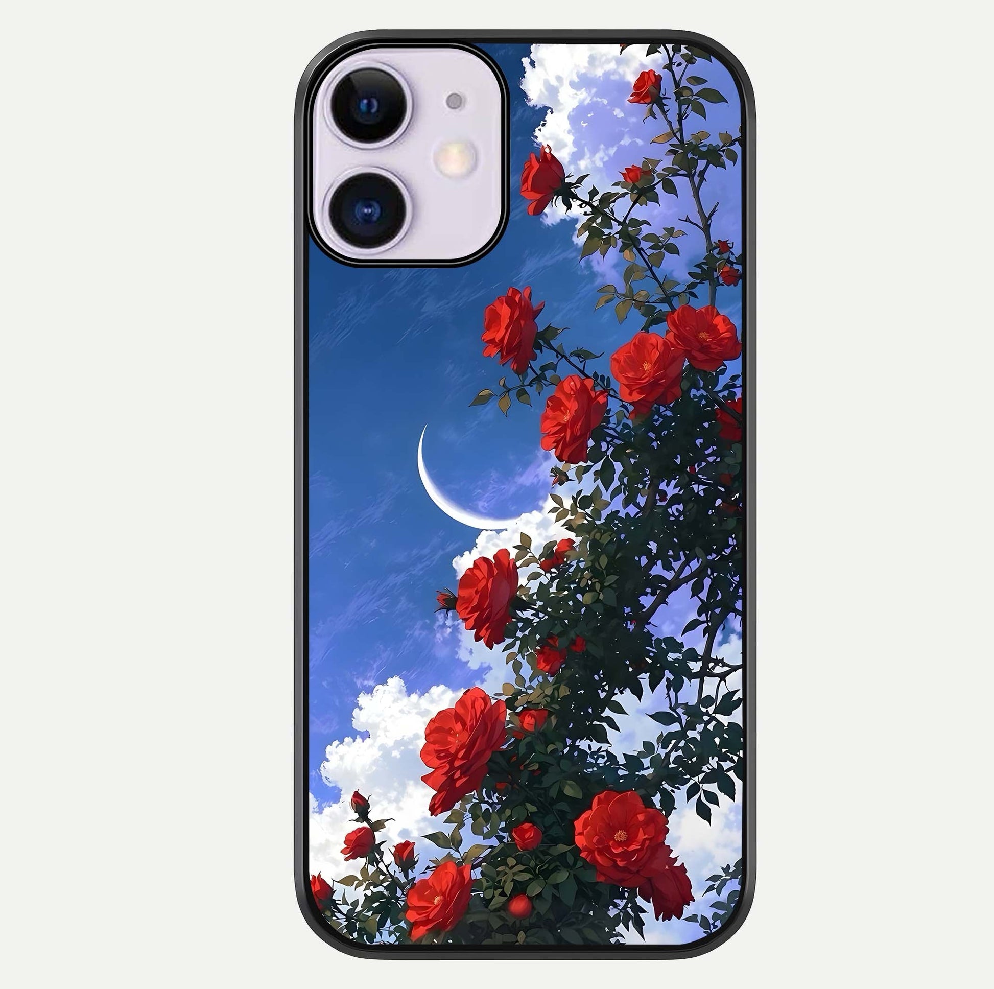 Rose Drift Flowers Glass Case For iPhone 11 by Custom World
