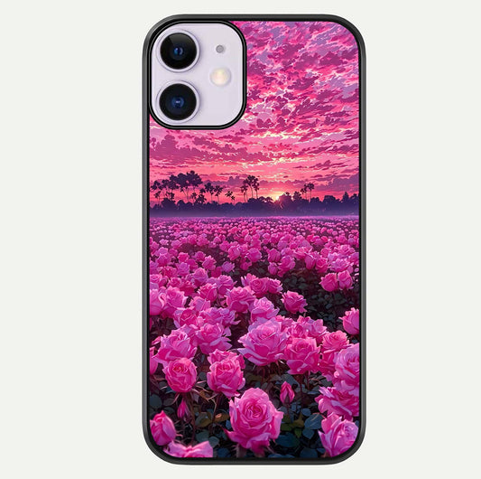 Rose Sunset Valley Glass Case For iPhone 11 by Custom World