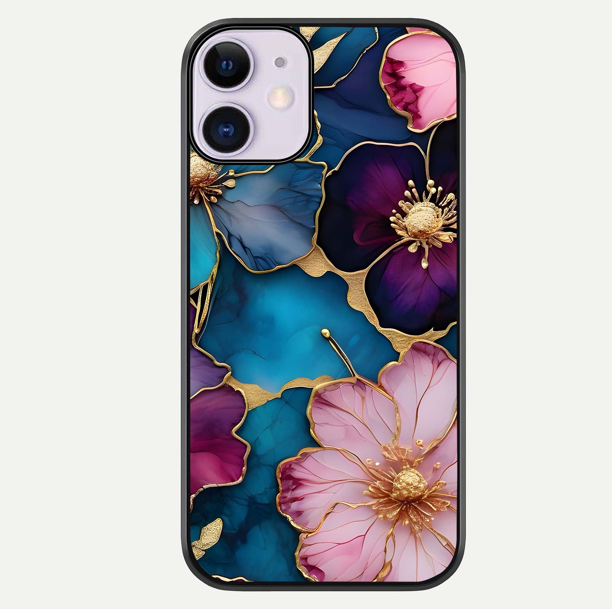 Sparkle Floral Glass Case For iPhone 11 by Custom World