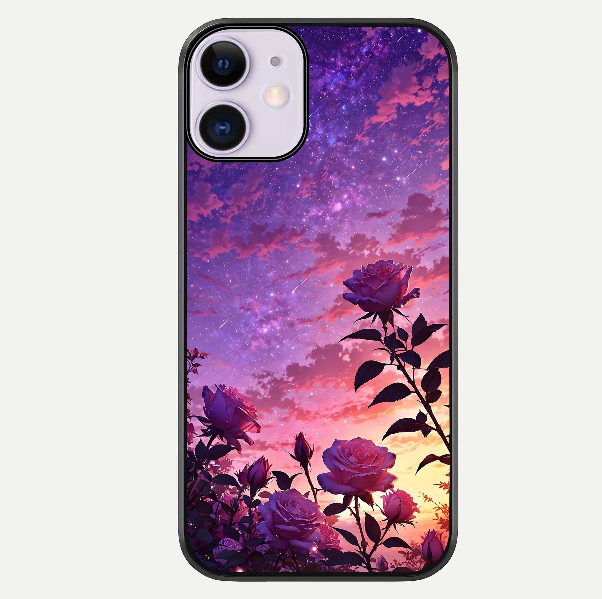 Starlit Rose Twilight Glass Case For iPhone 11 by Custom World