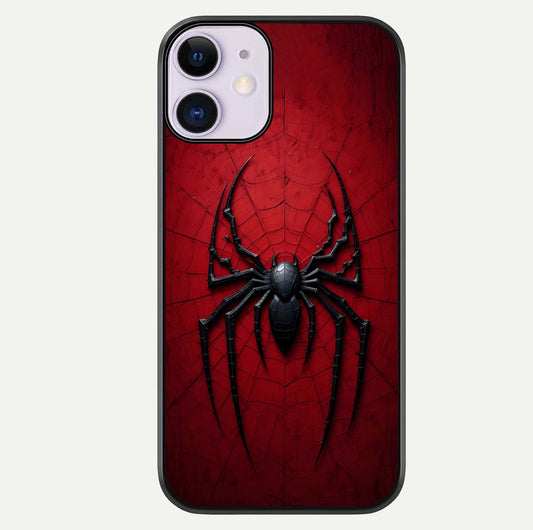 Superhero Web Emblem Glass Case For iPhone 11 by Custom World