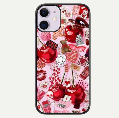 Sweet Cherry Chaos Glass Case For iPhone 11 by Custom World