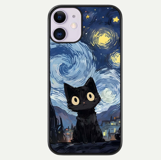 Van Gogh Cat Glass Case For iPhone 11 by Custom World