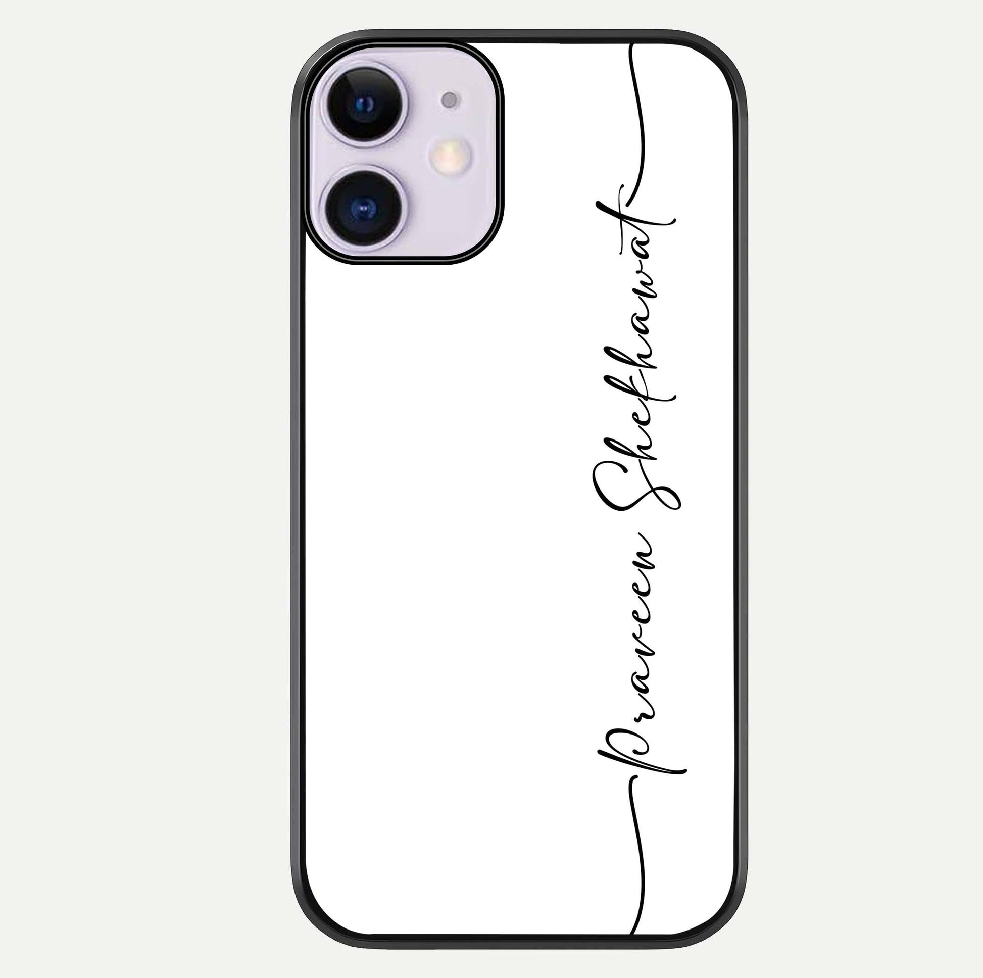 White Tune Custom Name Glass Case For iPhone 11 by Custom World