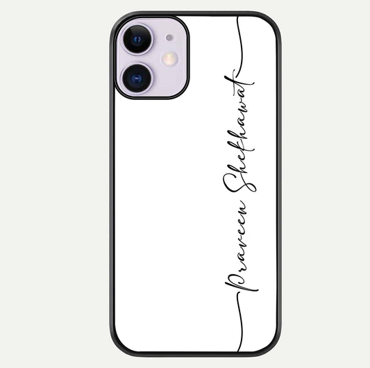 White Tune Custom Name Glass Case For iPhone 16 Pro by Custom World